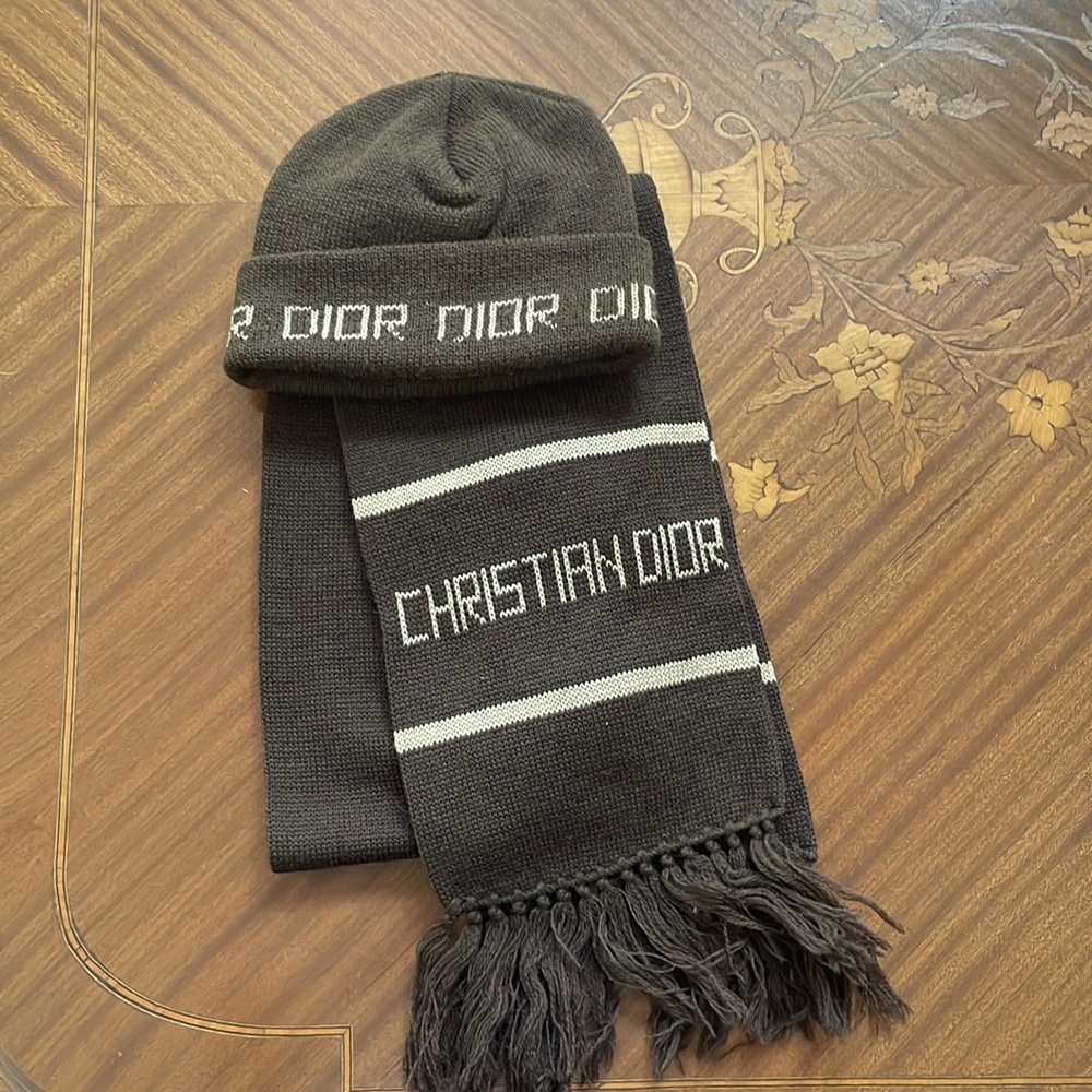 Vintage, Christian Dior, wool scarf and beanie